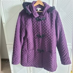 Quilted Coat Christpher & Banks Purple XL Quilted Style